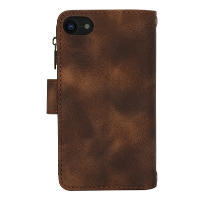 For iPhone 7 / 8 / SE 2022 Dream 9-Card Zipper Wallet RFID Leather Phone Case with Lanyard(Brown) - iPhone SE 2022 / 2020 / 8 / 7 Cases by buy2fix | Online Shopping UK | buy2fix