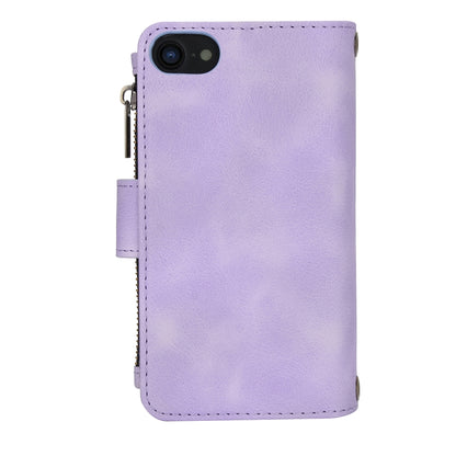 For iPhone 7 / 8 / SE 2022 Dream 9-Card Zipper Wallet RFID Leather Phone Case with Lanyard(Purple) - iPhone SE 2022 / 2020 / 8 / 7 Cases by buy2fix | Online Shopping UK | buy2fix