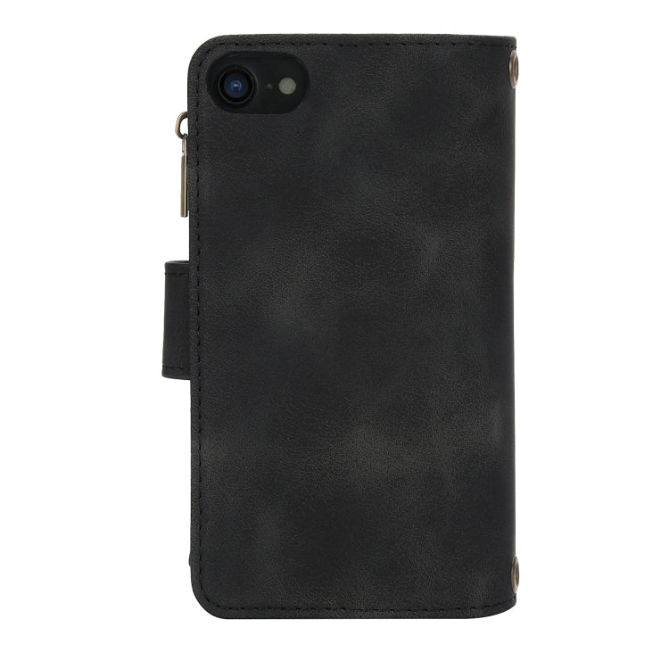 For iPhone 7 / 8 / SE 2022 Dream 9-Card Zipper Wallet RFID Leather Phone Case with Lanyard(Black) - iPhone SE 2022 / 2020 / 8 / 7 Cases by buy2fix | Online Shopping UK | buy2fix