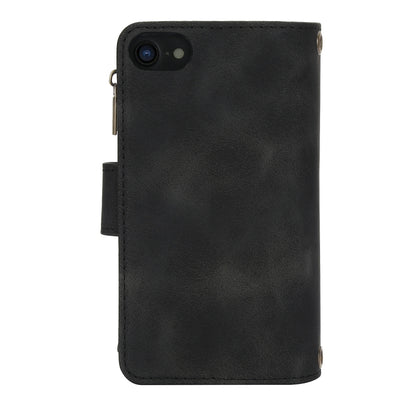 For iPhone 7 / 8 / SE 2022 Dream 9-Card Zipper Wallet RFID Leather Phone Case with Lanyard(Black) - iPhone SE 2022 / 2020 / 8 / 7 Cases by buy2fix | Online Shopping UK | buy2fix