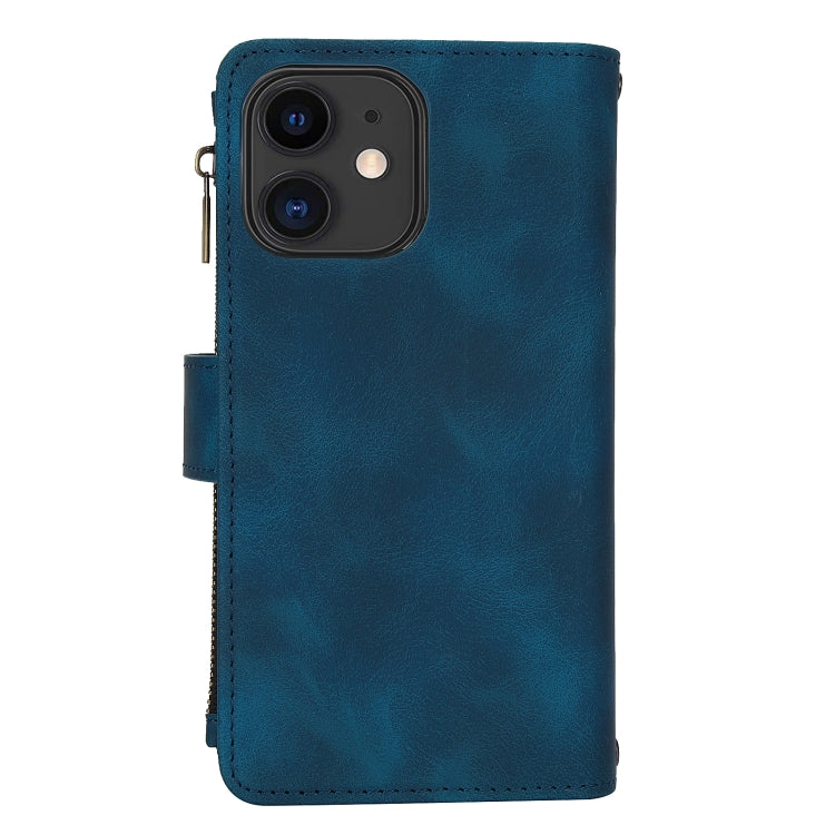 For iPhone 11 Dream 9-Card Zipper Wallet RFID Leather Phone Case with Lanyard(Blue) - iPhone 11 Cases by buy2fix | Online Shopping UK | buy2fix