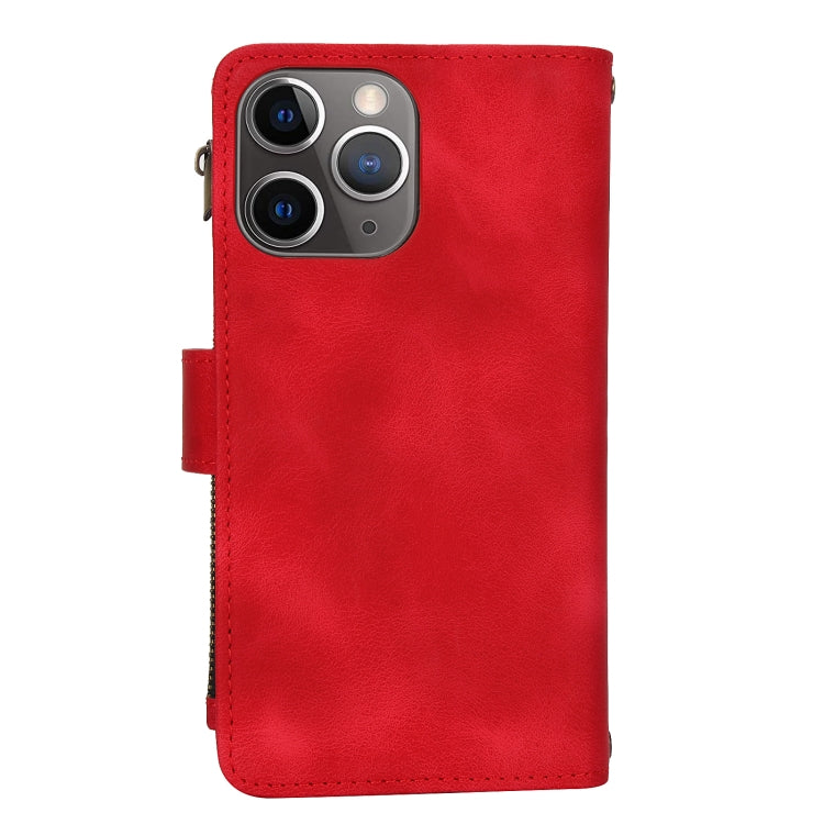 For iPhone 11 Pro Dream 9-Card Zipper Wallet RFID Leather Phone Case with Lanyard(Red) - iPhone 11 Pro Cases by buy2fix | Online Shopping UK | buy2fix