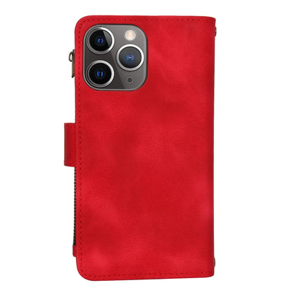 For iPhone 11 Pro Dream 9-Card Zipper Wallet RFID Leather Phone Case with Lanyard(Red) - iPhone 11 Pro Cases by buy2fix | Online Shopping UK | buy2fix