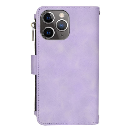For iPhone 11 Pro Dream 9-Card Zipper Wallet RFID Leather Phone Case with Lanyard(Purple) - iPhone 11 Pro Cases by buy2fix | Online Shopping UK | buy2fix