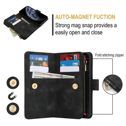 For iPhone 11 Pro Dream 9-Card Zipper Wallet RFID Leather Phone Case with Lanyard(Black) - iPhone 11 Pro Cases by buy2fix | Online Shopping UK | buy2fix