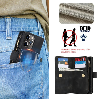 For iPhone 11 Pro Dream 9-Card Zipper Wallet RFID Leather Phone Case with Lanyard(Black) - iPhone 11 Pro Cases by buy2fix | Online Shopping UK | buy2fix