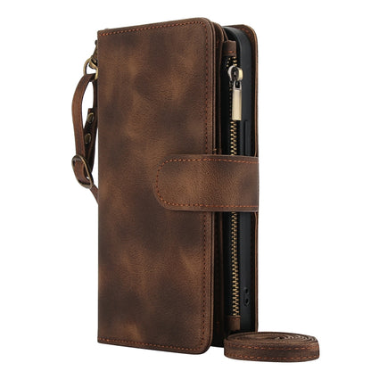 For iPhone 11 Pro Max Dream 9-Card Zipper Wallet RFID Leather Phone Case with Lanyard(Brown) - iPhone 11 Pro Max Cases by buy2fix | Online Shopping UK | buy2fix