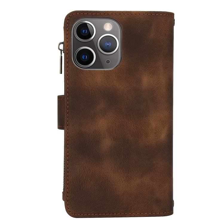 For iPhone 11 Pro Max Dream 9-Card Zipper Wallet RFID Leather Phone Case with Lanyard(Brown) - iPhone 11 Pro Max Cases by buy2fix | Online Shopping UK | buy2fix