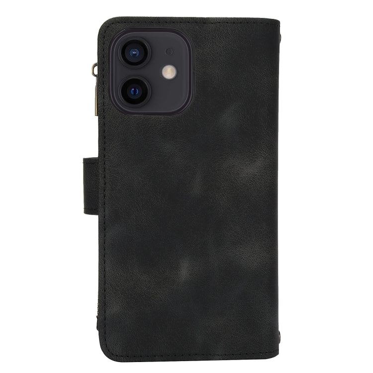 For iPhone 12 Dream 9-Card Zipper Wallet RFID Leather Phone Case with Lanyard(Black) - iPhone 12 / 12 Pro Cases by buy2fix | Online Shopping UK | buy2fix