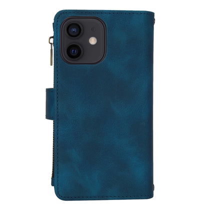 For iPhone 12 mini Dream 9-Card Zipper Wallet RFID Leather Phone Case with Lanyard(Blue) - iPhone 12 mini Cases by buy2fix | Online Shopping UK | buy2fix