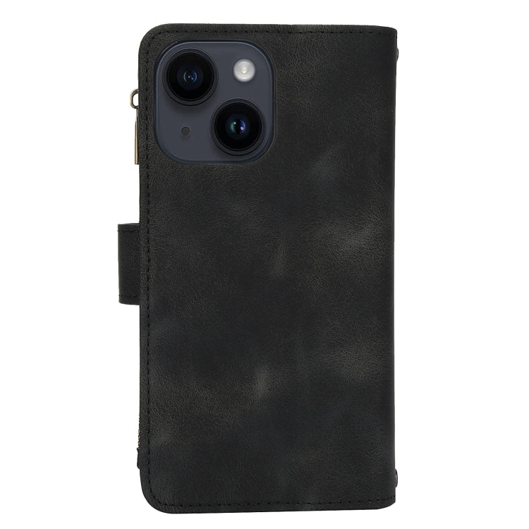 For iPhone 13 mini Dream 9-Card Zipper Wallet RFID Leather Phone Case with Lanyard(Black) - iPhone 13 mini Cases by buy2fix | Online Shopping UK | buy2fix