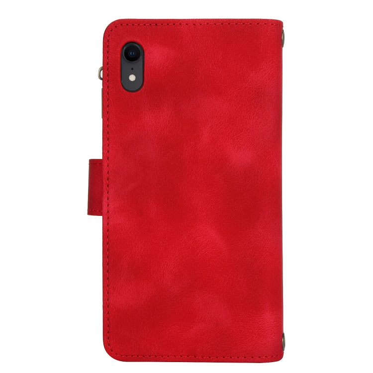 For iPhone XR Dream 9-Card Zipper Wallet RFID Leather Phone Case with Lanyard(Red) - More iPhone Cases by buy2fix | Online Shopping UK | buy2fix