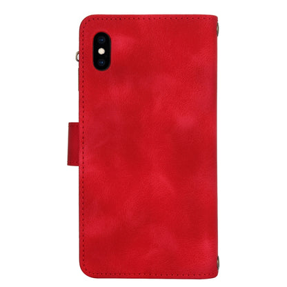 For iPhone XS / X Dream 9-Card Zipper Wallet RFID Leather Phone Case with Lanyard(Red) - More iPhone Cases by buy2fix | Online Shopping UK | buy2fix