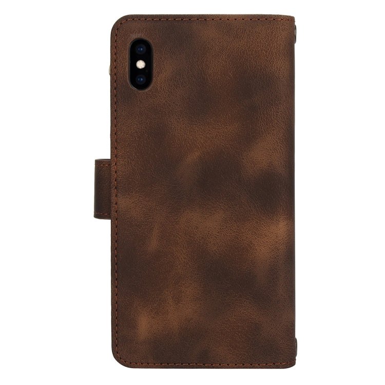 For iPhone XS / X Dream 9-Card Zipper Wallet RFID Leather Phone Case with Lanyard(Brown) - More iPhone Cases by buy2fix | Online Shopping UK | buy2fix