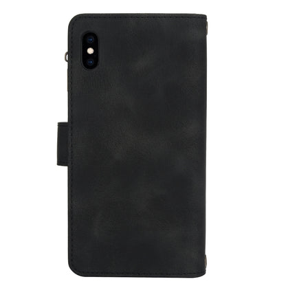For iPhone XS / X Dream 9-Card Zipper Wallet RFID Leather Phone Case with Lanyard(Black) - More iPhone Cases by buy2fix | Online Shopping UK | buy2fix