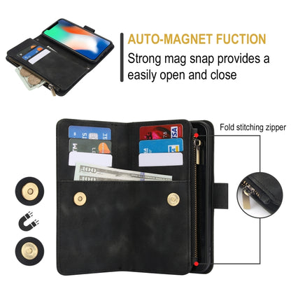 For iPhone XS Max Dream 9-Card Zipper Wallet RFID Leather Phone Case with Lanyard(Black) - More iPhone Cases by buy2fix | Online Shopping UK | buy2fix