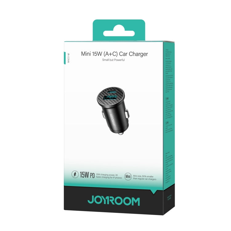 JOYROOM JR-CCN16 15W USB-A and USB-C Mini Car Charger(Black) - Car Charger by JOYROOM | Online Shopping UK | buy2fix