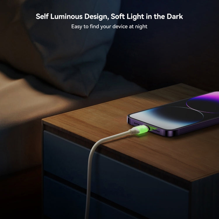 JOYROOM S-A53 Fluorescent Series 30W Type-C to 8 Pin Fast Charging Data Cable, Length:1.2m(Beige) by JOYROOM