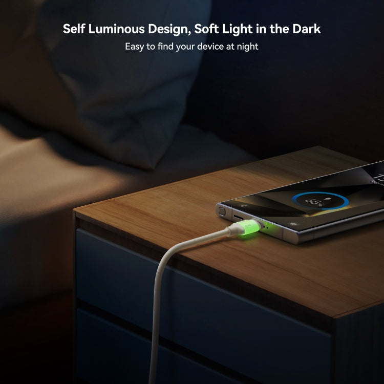 JOYROOM S-A53 Fluorescent Series 3A USB to Type-C Fast Charging Data Cable, Length:1.2m(Beige) by JOYROOM