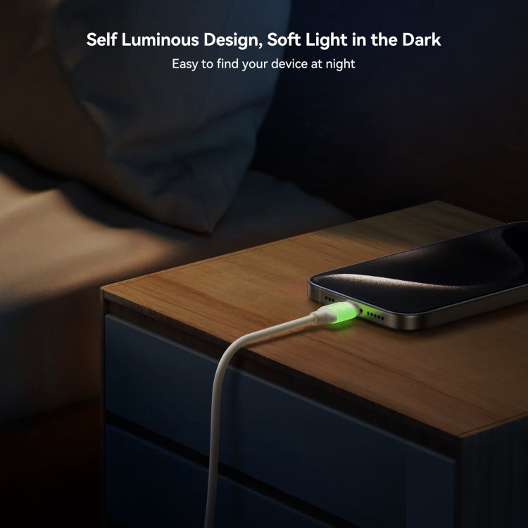 JOYROOM S-A53 Fluorescent Series 60W Type-C to Type-C Fast Charging Data Cable, Length:2m(Beige) by JOYROOM