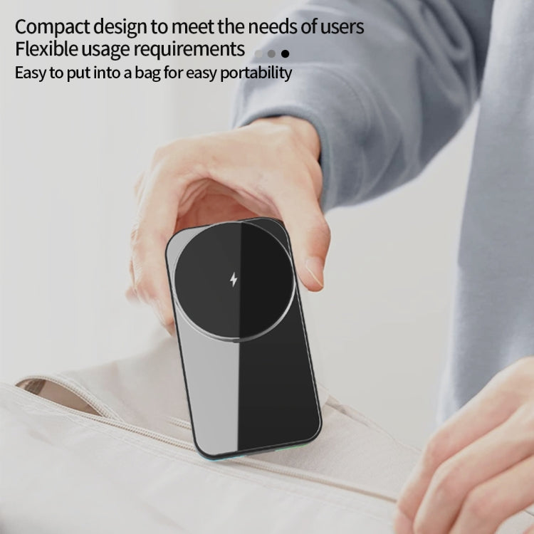 H62 RGB LED Light 3 in 1 Foldable Wireless Charger(Black) - Wireless Charger by buy2fix | Online Shopping UK | buy2fix