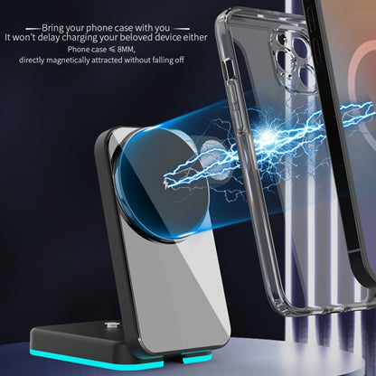 H62 RGB LED Light 3 in 1 Foldable Wireless Charger(Black) - Wireless Charger by buy2fix | Online Shopping UK | buy2fix