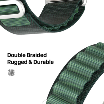 For Apple Watch 42mm / 41mm / 40mm / 38mm DUX DUCIS GS Series Nylon Loop Watch Band(Dark Green) - Watch Bands by DUX DUCIS | Online Shopping UK | buy2fix