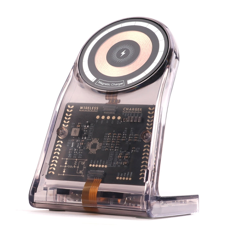 LFX-198 15W Transparent MagSafe Wireless Charging Stand with Removable Watch Charger(Gold) - Multifunction Charger by buy2fix | Online Shopping UK | buy2fix