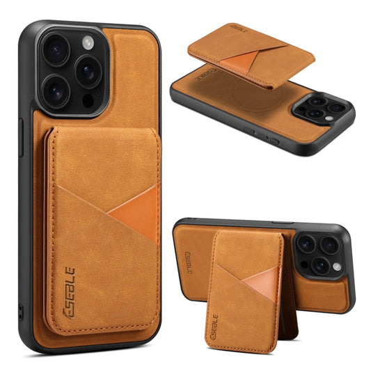 For iPhone 15 Pro Max ESEBLE E2 Retro Texture Card Slots MagSafe RFID Leather Case(Yellow) - iPhone 15 Pro Max Cases by ESEBLE | Online Shopping UK | buy2fix