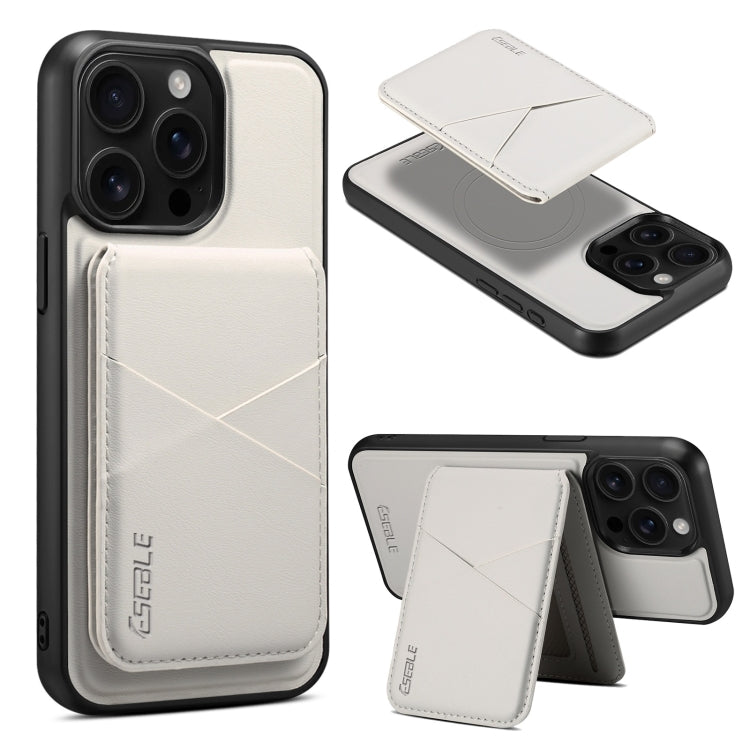 For iPhone 13 Pro ESEBLE E3 Plain Texture Card Slots MagSafe RFID Leather Case(Ivory) - iPhone 13 Pro Cases by ESEBLE | Online Shopping UK | buy2fix