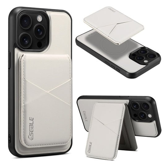 For iPhone 13 Pro ESEBLE E3 Plain Texture Card Slots MagSafe RFID Leather Case(Ivory) - iPhone 13 Pro Cases by ESEBLE | Online Shopping UK | buy2fix