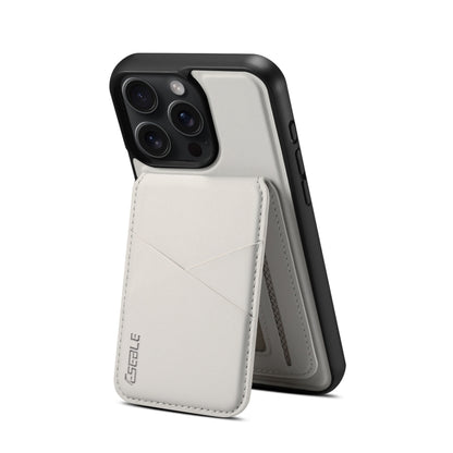 For iPhone 15 Plus / 14 Plus ESEBLE E3 Plain Texture Card Slots MagSafe RFID Leather Case(Ivory) - iPhone 15 Plus Cases by ESEBLE | Online Shopping UK | buy2fix