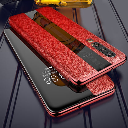 For Huawei P30 Pro Genuine Leather Smart Flip Protective Case(Red) - Huawei Cases by buy2fix | Online Shopping UK | buy2fix
