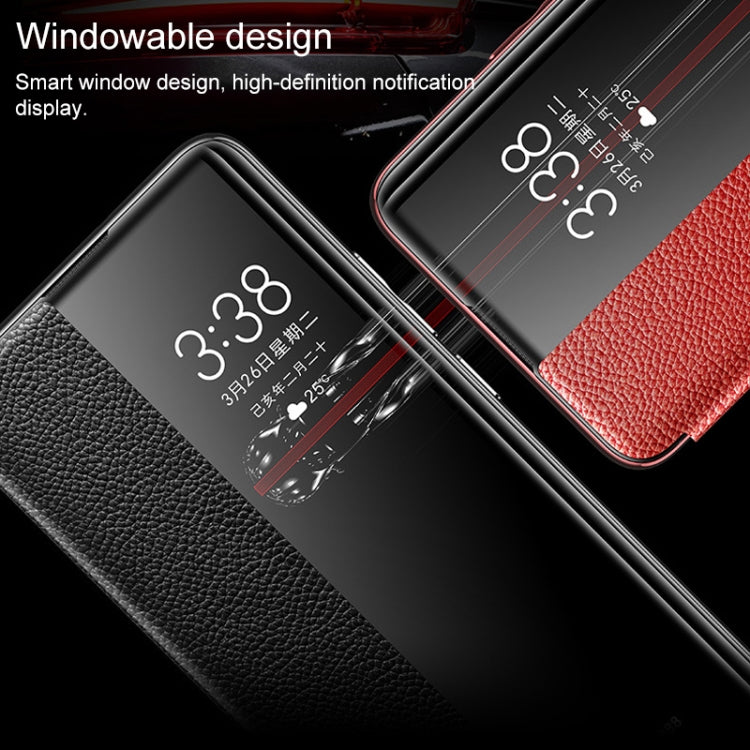 For Huawei P30 Pro Genuine Leather Smart Flip Protective Case(Red) - Huawei Cases by buy2fix | Online Shopping UK | buy2fix