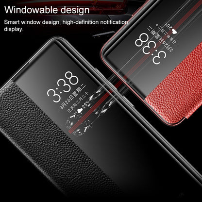 For Huawei P30 Pro Genuine Leather Smart Flip Protective Case(Red) - Huawei Cases by buy2fix | Online Shopping UK | buy2fix