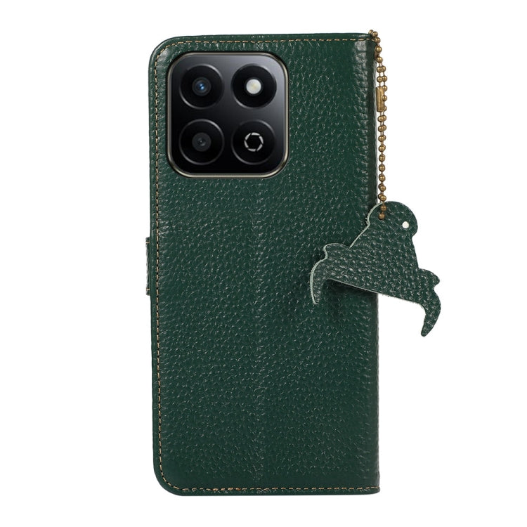 For Honor Play 60 Plus Genuine Leather Litchi Texture RFID Leather Phone Case(Green) - Honor Cases by buy2fix | Online Shopping UK | buy2fix