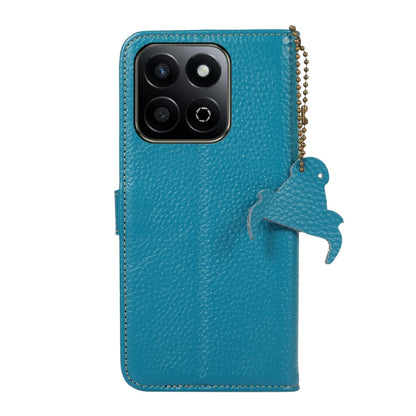 For Honor Play 60 Plus Genuine Leather Litchi Texture RFID Leather Phone Case(Blue) - Honor Cases by buy2fix | Online Shopping UK | buy2fix
