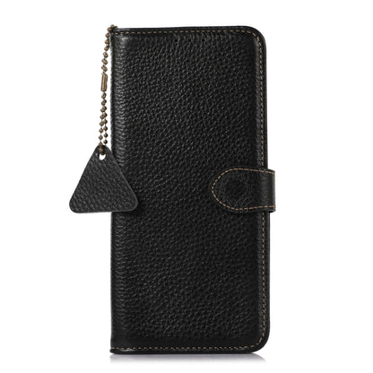 For Honor Play 60 Plus Genuine Leather Litchi Texture RFID Leather Phone Case(Black) - Honor Cases by buy2fix | Online Shopping UK | buy2fix