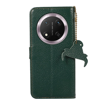 For Honor X9c Genuine Leather Litchi Texture RFID Leather Phone Case(Green) - Honor Cases by buy2fix | Online Shopping UK | buy2fix