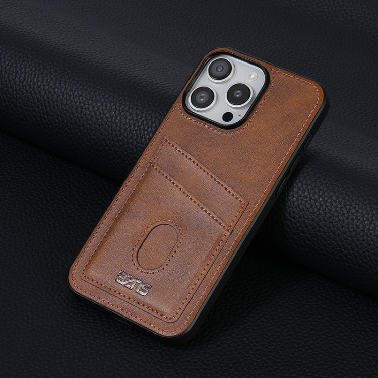For iPhone 16 Pro AZNS K1 Series Card Slot Business Phone Case(Brown) by AZNS