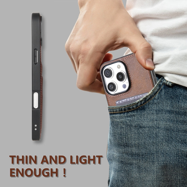 For iPhone 16 Pro AZNS K1 Series Card Slot Business Phone Case(Brown) by AZNS