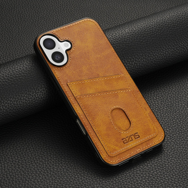 For iPhone 16 Plus AZNS K1 Series Card Slot Business Phone Case(Yellow) by AZNS