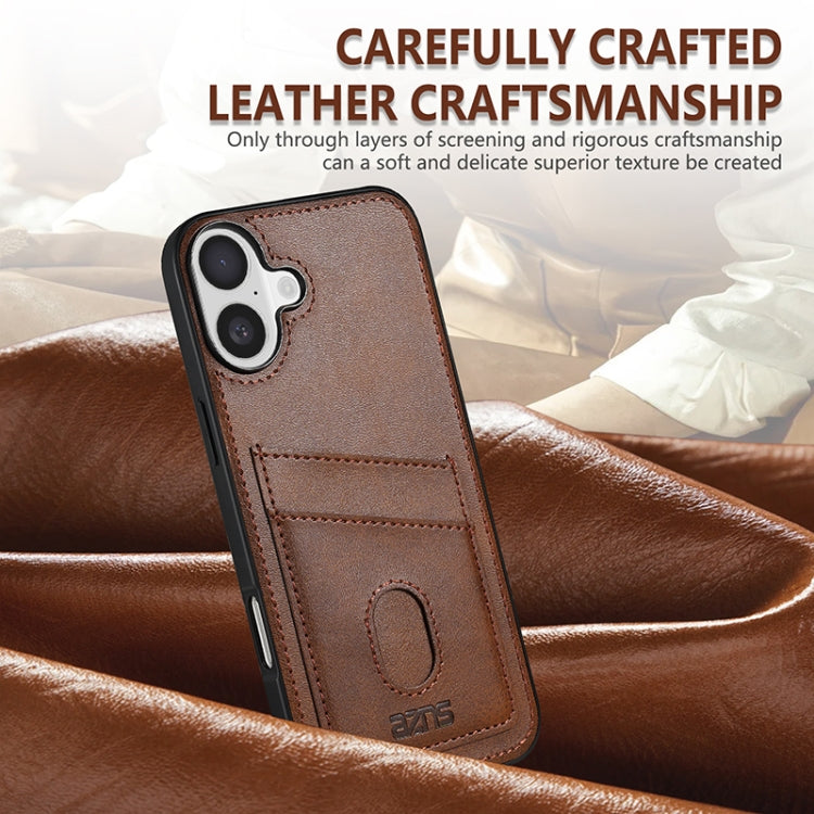 For iPhone 16 AZNS K1 Series Card Slot Business Phone Case(Pink) by AZNS