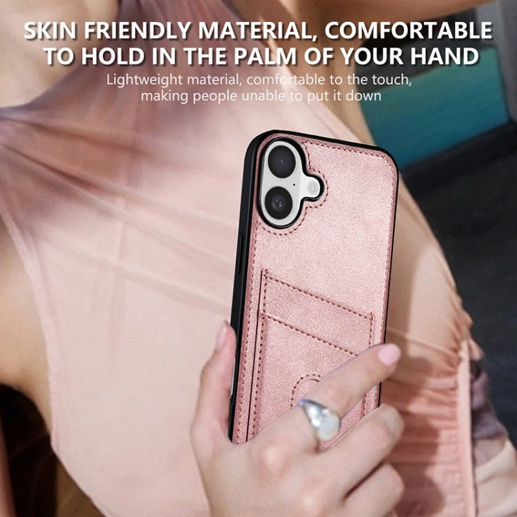 For iPhone 16 AZNS K1 Series Card Slot Business Phone Case(Pink) by AZNS