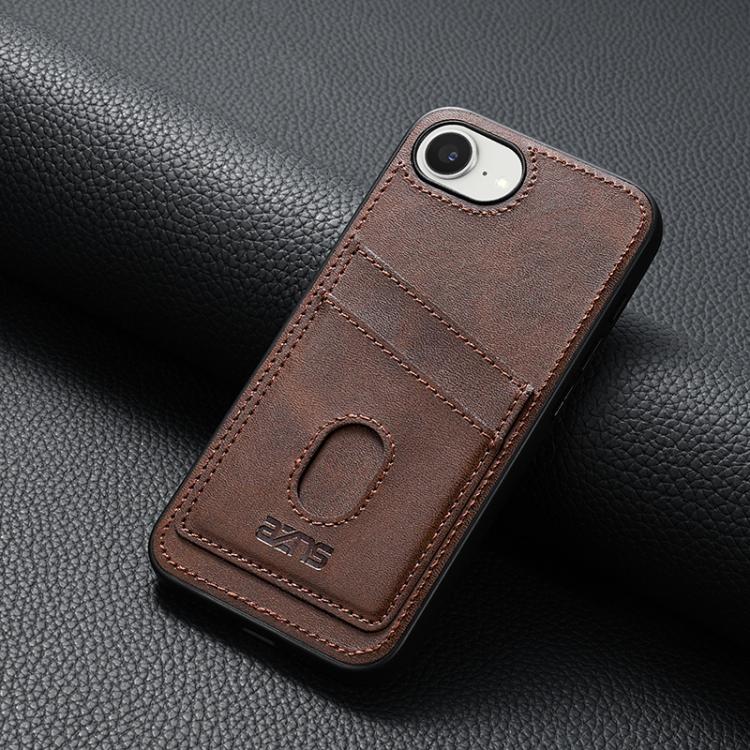 For iPhone 16e AZNS K1 Series Card Slot Business Phone Case(Brown) - iPhone 16e Cases by AZNS | Online Shopping UK | buy2fix