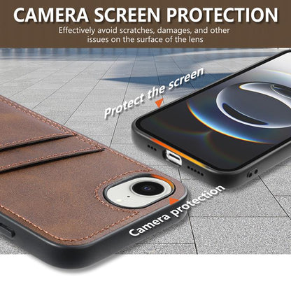 For iPhone 16e AZNS K1 Series Card Slot Business Phone Case(Brown) - iPhone 16e Cases by AZNS | Online Shopping UK | buy2fix