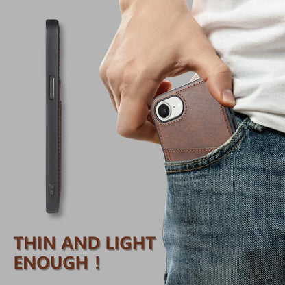 For iPhone 16e AZNS K1 Series Card Slot Business Phone Case(Brown) - iPhone 16e Cases by AZNS | Online Shopping UK | buy2fix