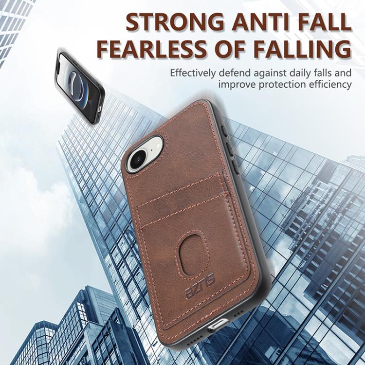 For iPhone 16e AZNS K1 Series Card Slot Business Phone Case(Blue) - iPhone 16e Cases by AZNS | Online Shopping UK | buy2fix