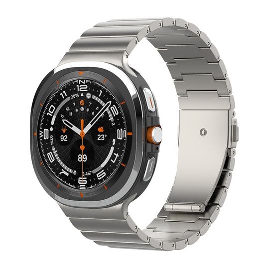 For Galaxy Watch Ultra2 2026 / 2025 / 1 2024 One Bead Flat Buckle Pure Titanium Watch Band(Titanium Color)