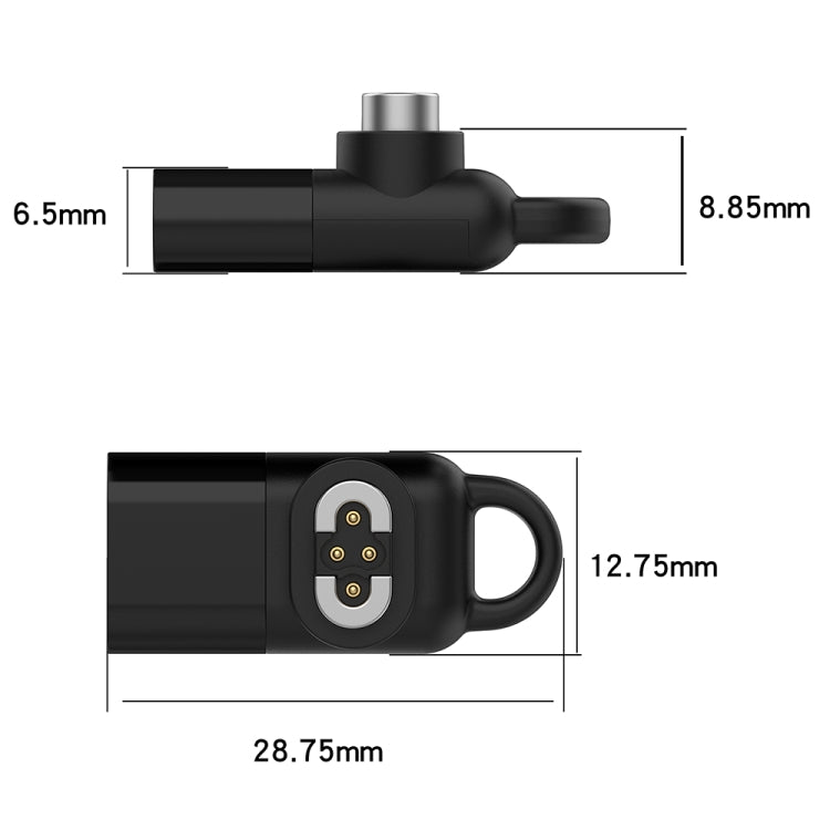 For Shokz OpenSwim Pro S710 Bone Conduction Earphone USB-C / Type-C Interface Adapter Converter(Black) - Other Accessories by buy2fix | Online Shopping UK | buy2fix